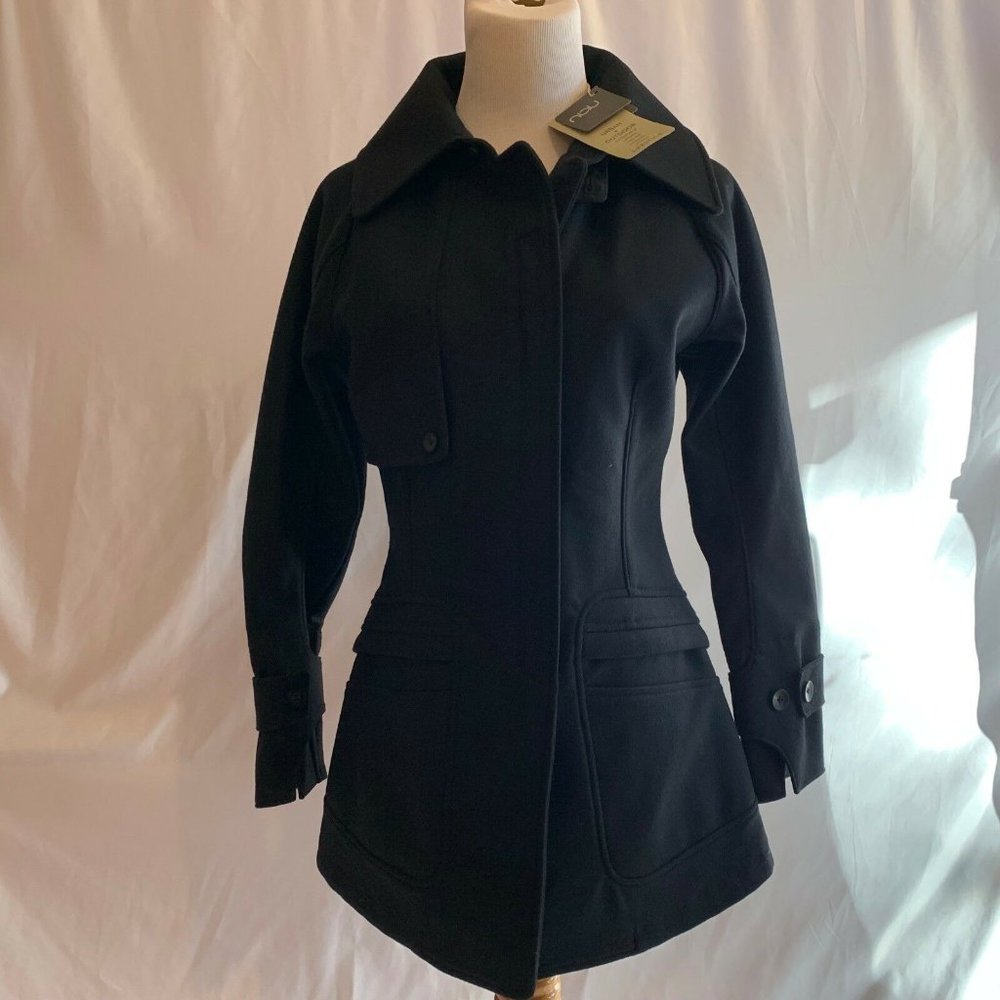 Nau Womens Treble Wool Jacket Coat NWT Size XS Black Caviar $435